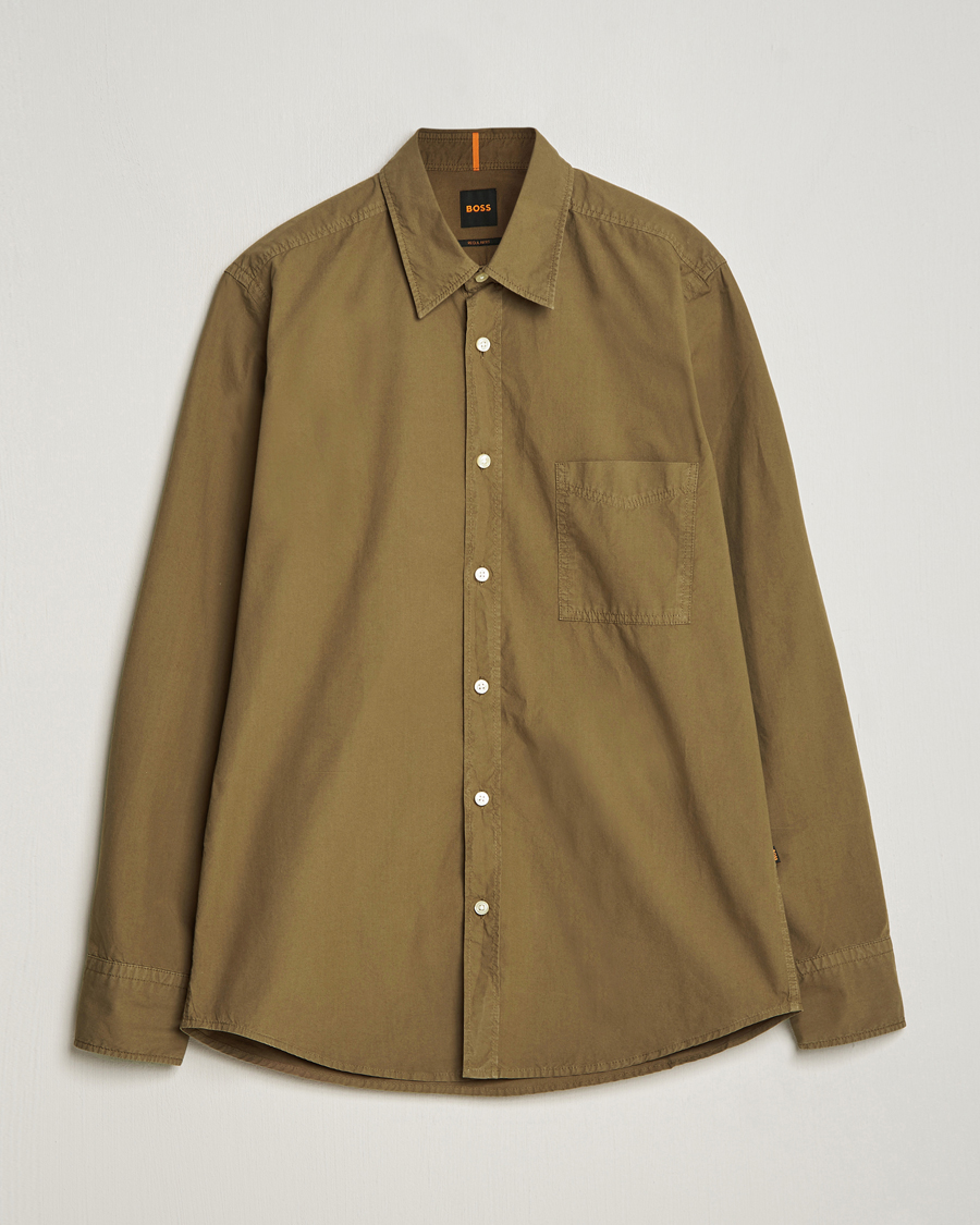 Men | Shirts | BOSS ORANGE | Relegant Cotton Pocket Shirt Open Green