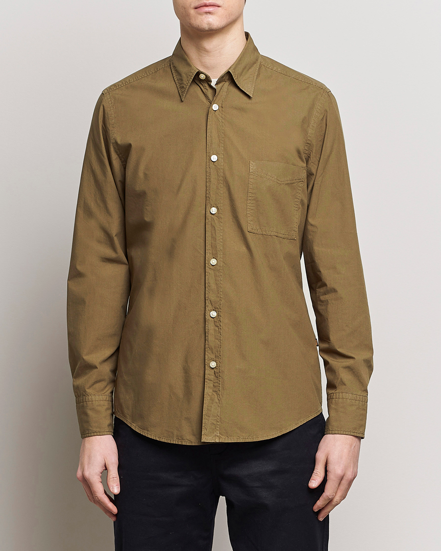 Men | Shirts | BOSS ORANGE | Relegant Cotton Pocket Shirt Open Green