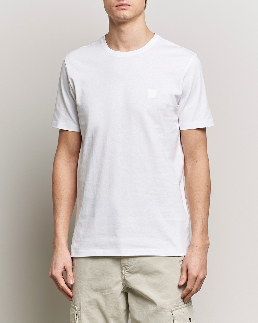 Men | T-Shirts | BOSS ORANGE | Tales Logo Crew Neck T-Shirt White