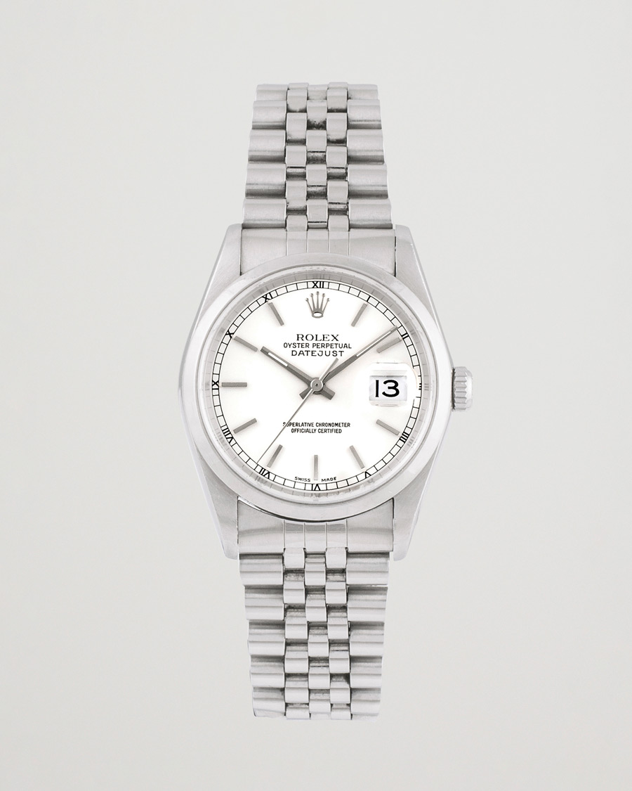 Men | Rolex Pre-Owned Datejust 16200 Oystert Perpetual Steel Silver | Rolex Pre-Owned | Datejust 16200 Oystert Perpetual Steel Silver