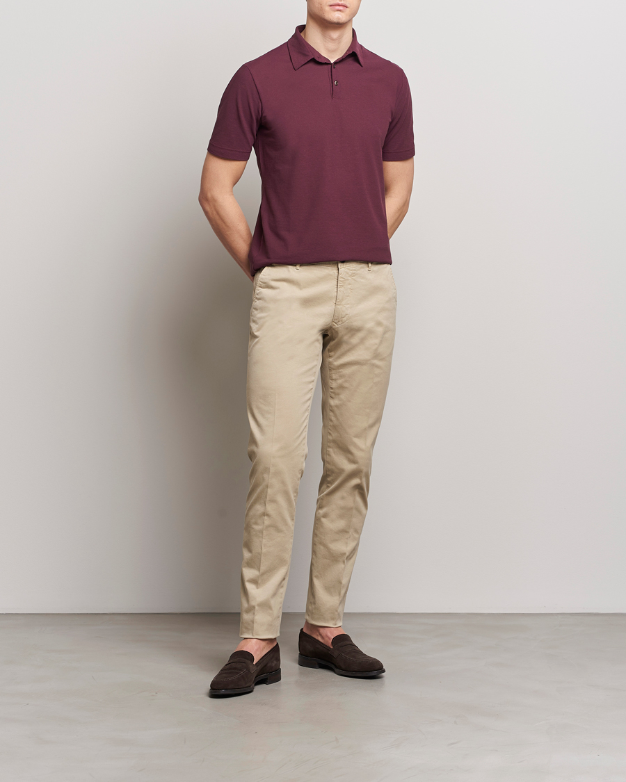 Men | Polo Shirts | Zanone | Ice Cotton Polo Burgundy