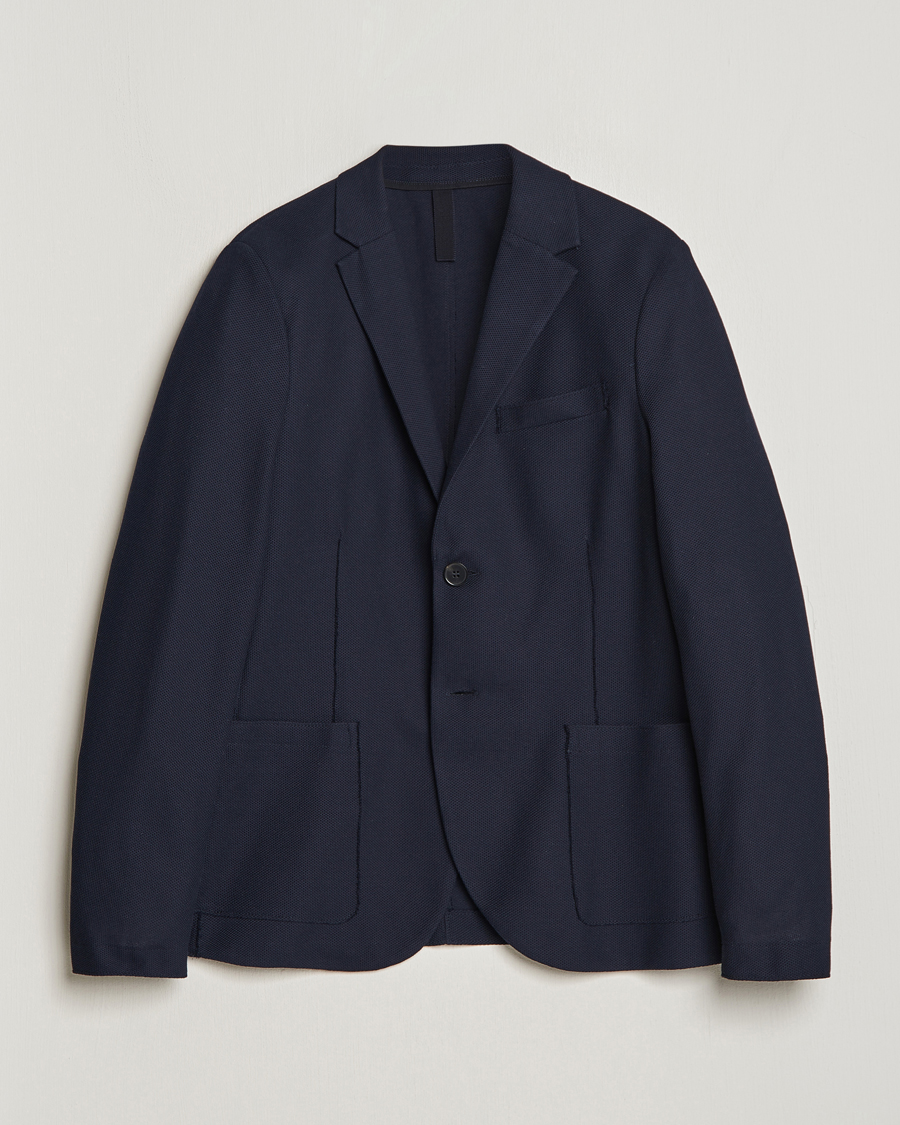 Men | Blazers | Harris Wharf London | Loro Piana Honey Comb Blazer Navy
