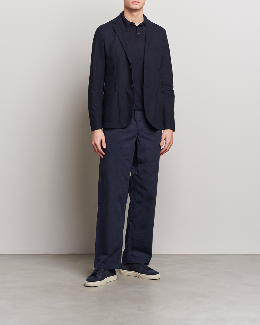 Men | Blazers | Harris Wharf London | Loro Piana Honey Comb Blazer Navy
