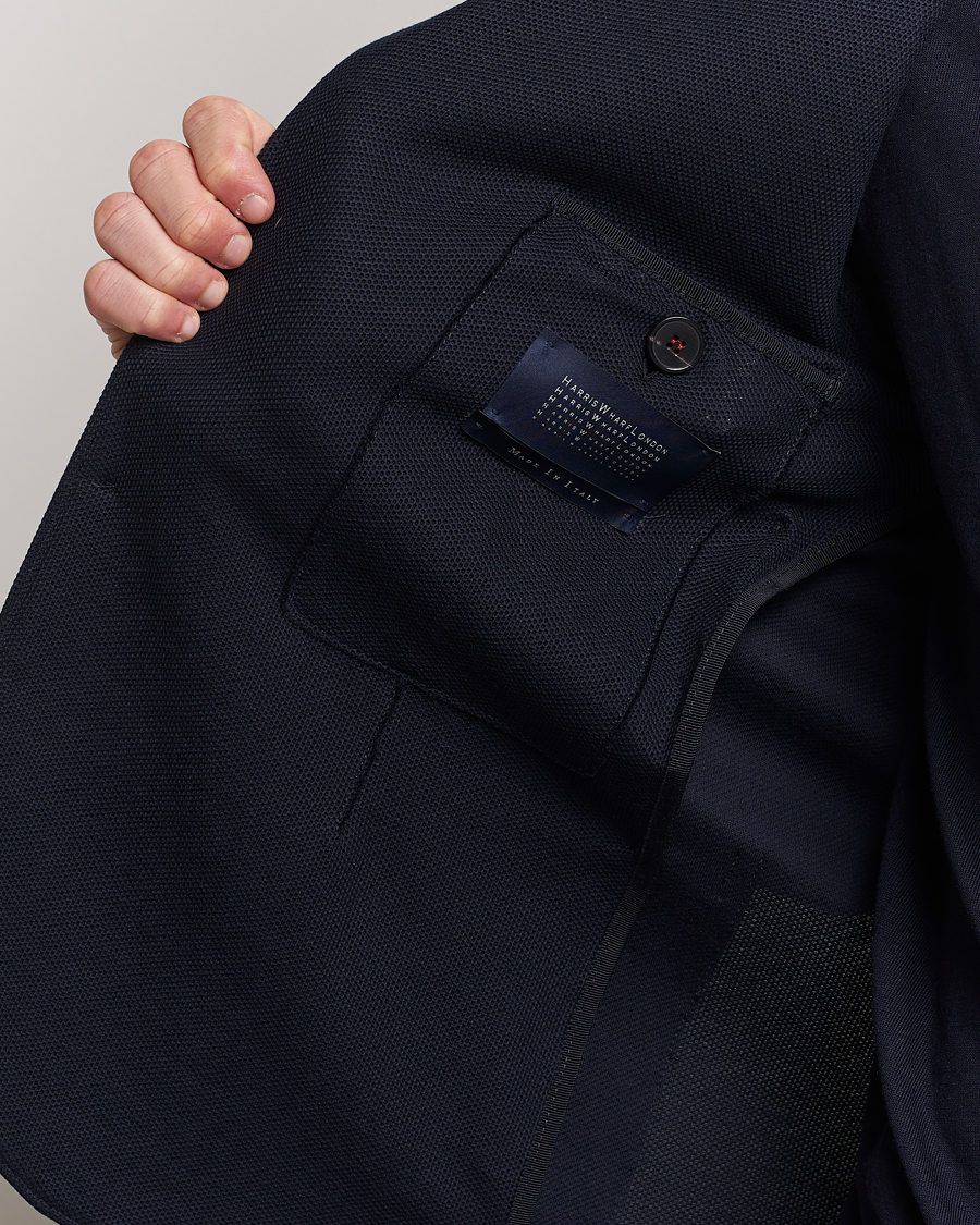 Men | Blazers | Harris Wharf London | Loro Piana Honey Comb Blazer Navy