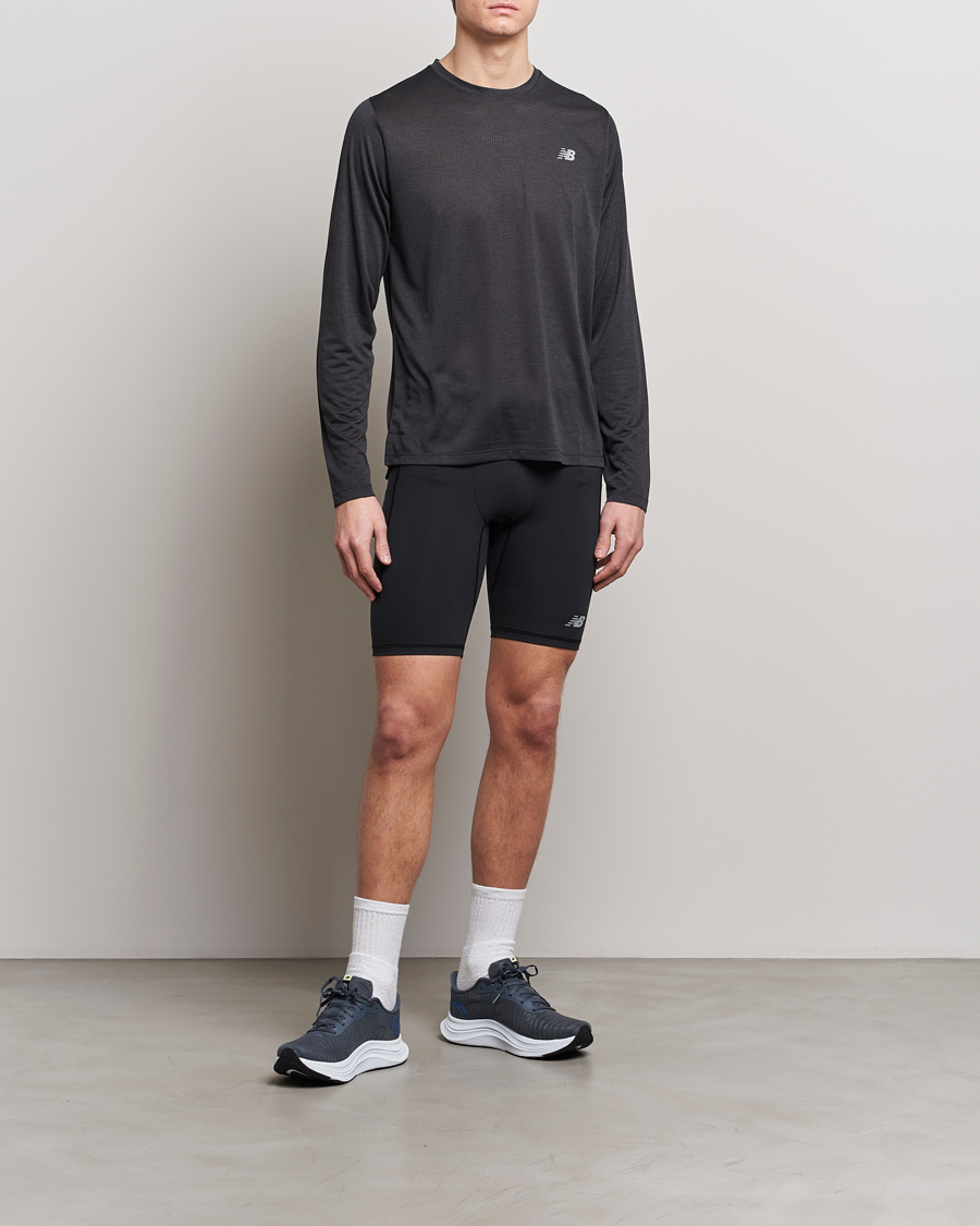 Men | T-Shirts | New Balance Running | Athletics Run Long Sleeve T-Shirt Black