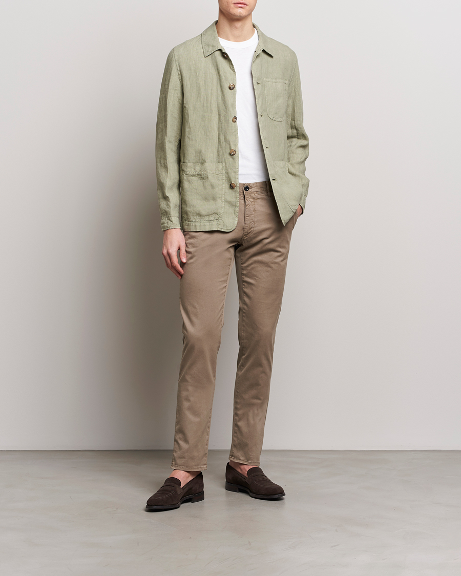 Men | Trousers | Incotex | Slim Fit Garment Dyed Slacks Light Brown