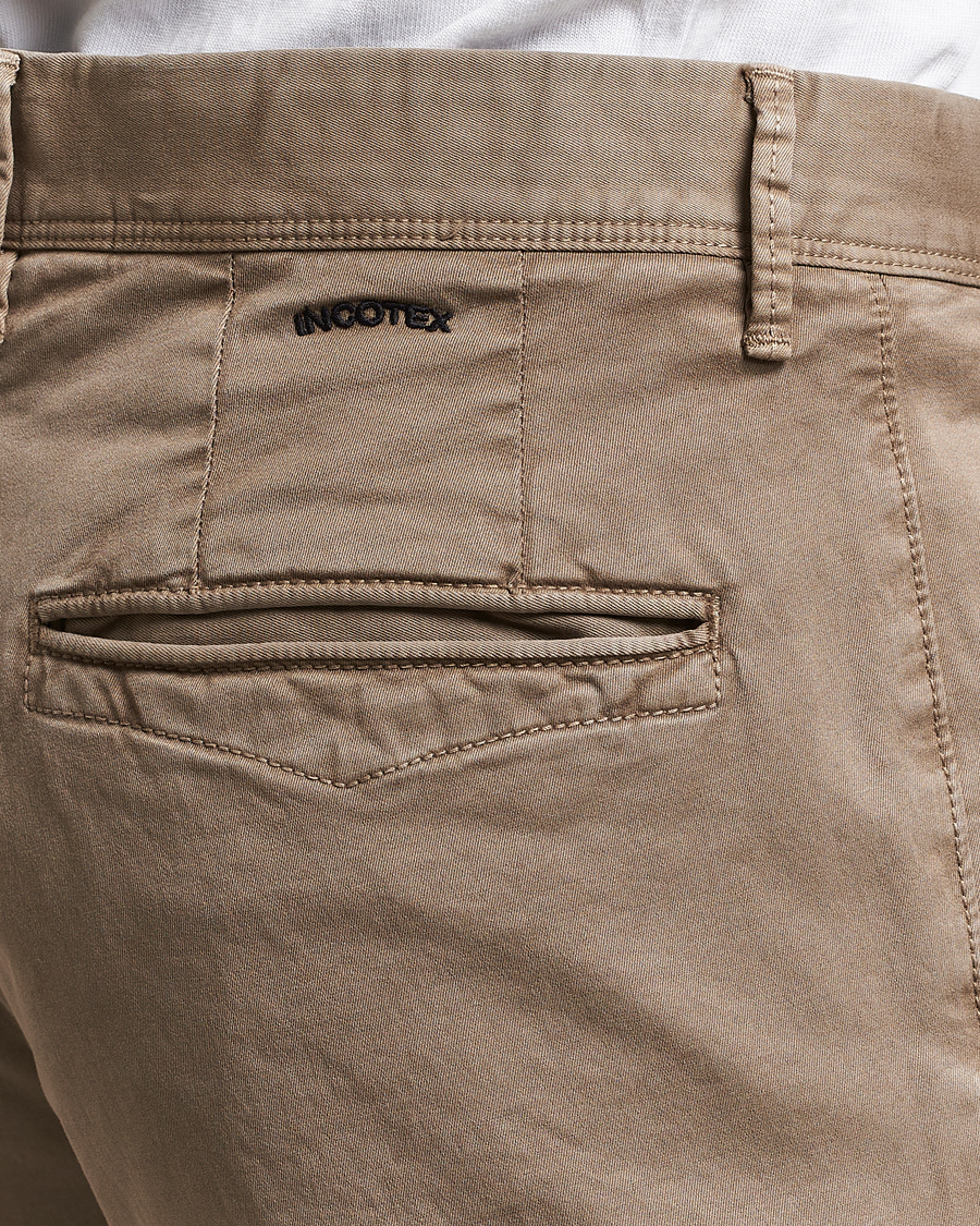 Men | Trousers | Incotex | Slim Fit Garment Dyed Slacks Light Brown