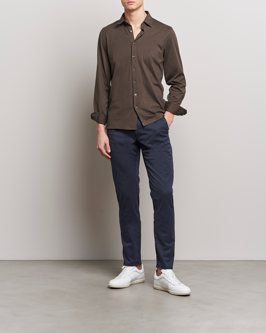 Men | Trousers | Incotex | Slim Fit Garment Dyed Slacks Navy
