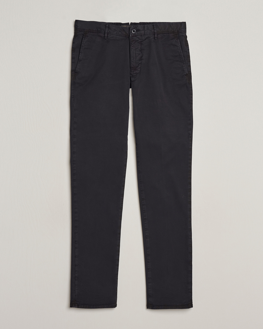 Men | Trousers | Incotex | Slim Fit Garment Dyed Slacks Black