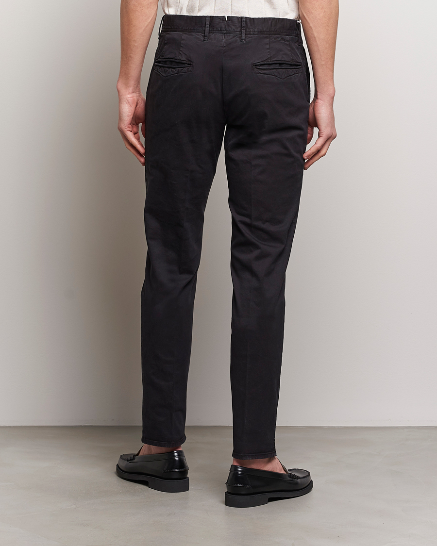 Men | Trousers | Incotex | Slim Fit Garment Dyed Slacks Black