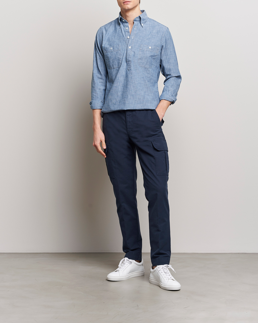 Men | Trousers | Incotex | Slim Fit Cargo Pants Navy