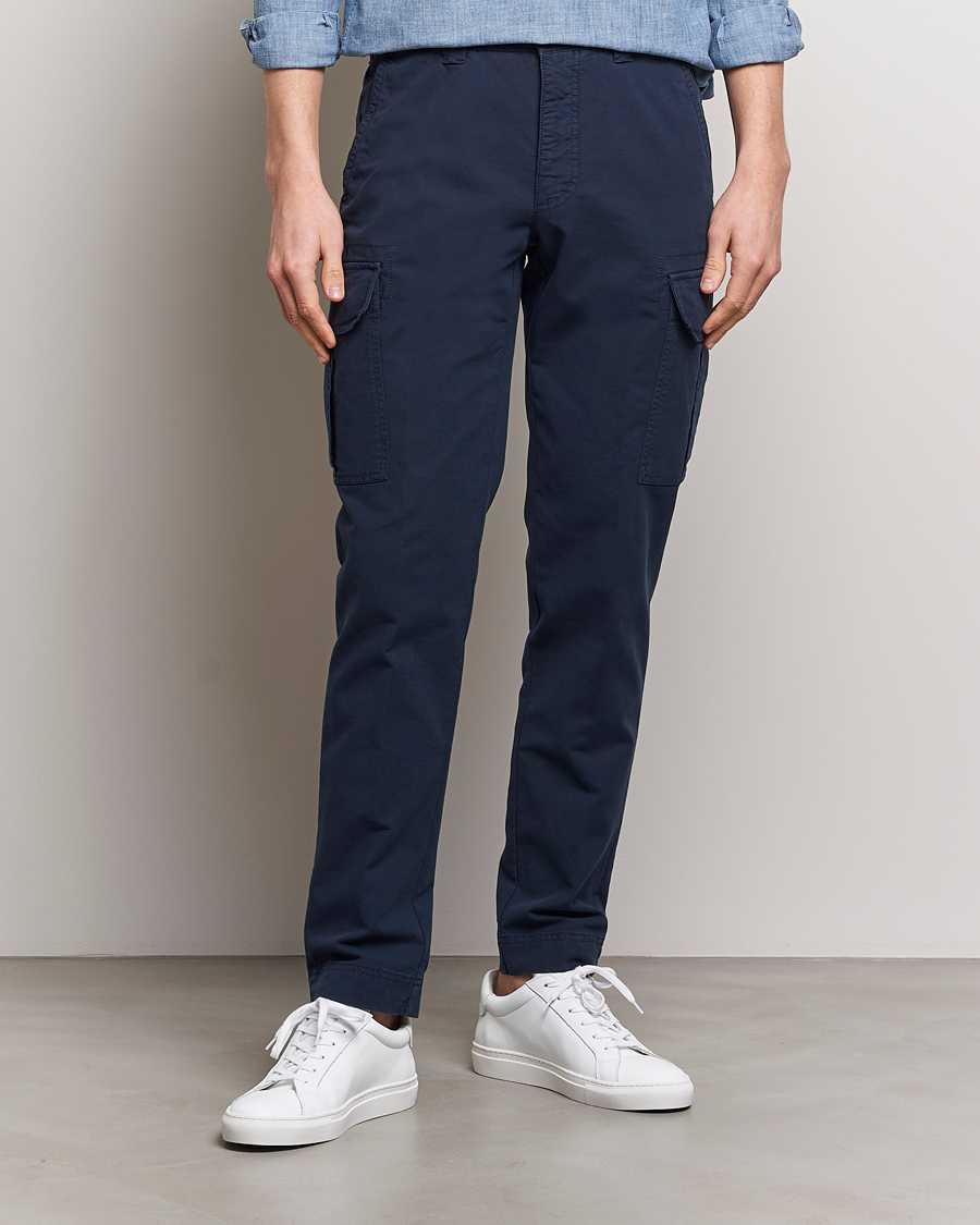 Men | Trousers | Incotex | Slim Fit Cargo Pants Navy