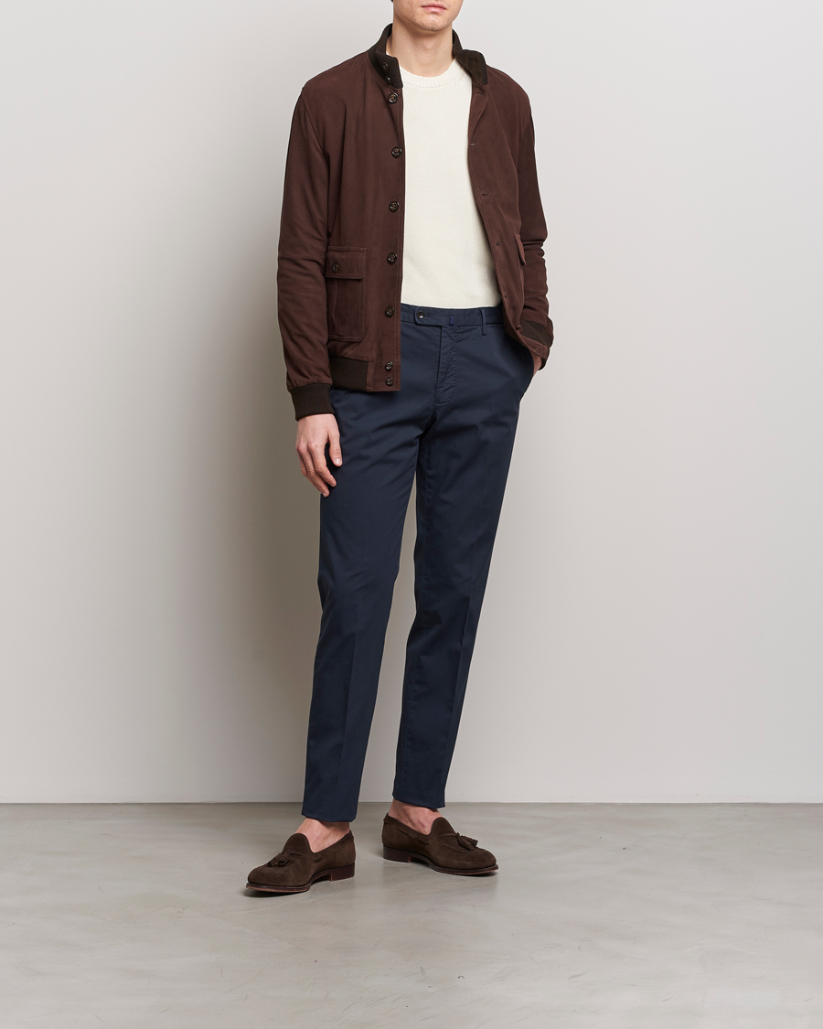 Men | Trousers | Incotex | Regular Fit Comfort Chinos Navy