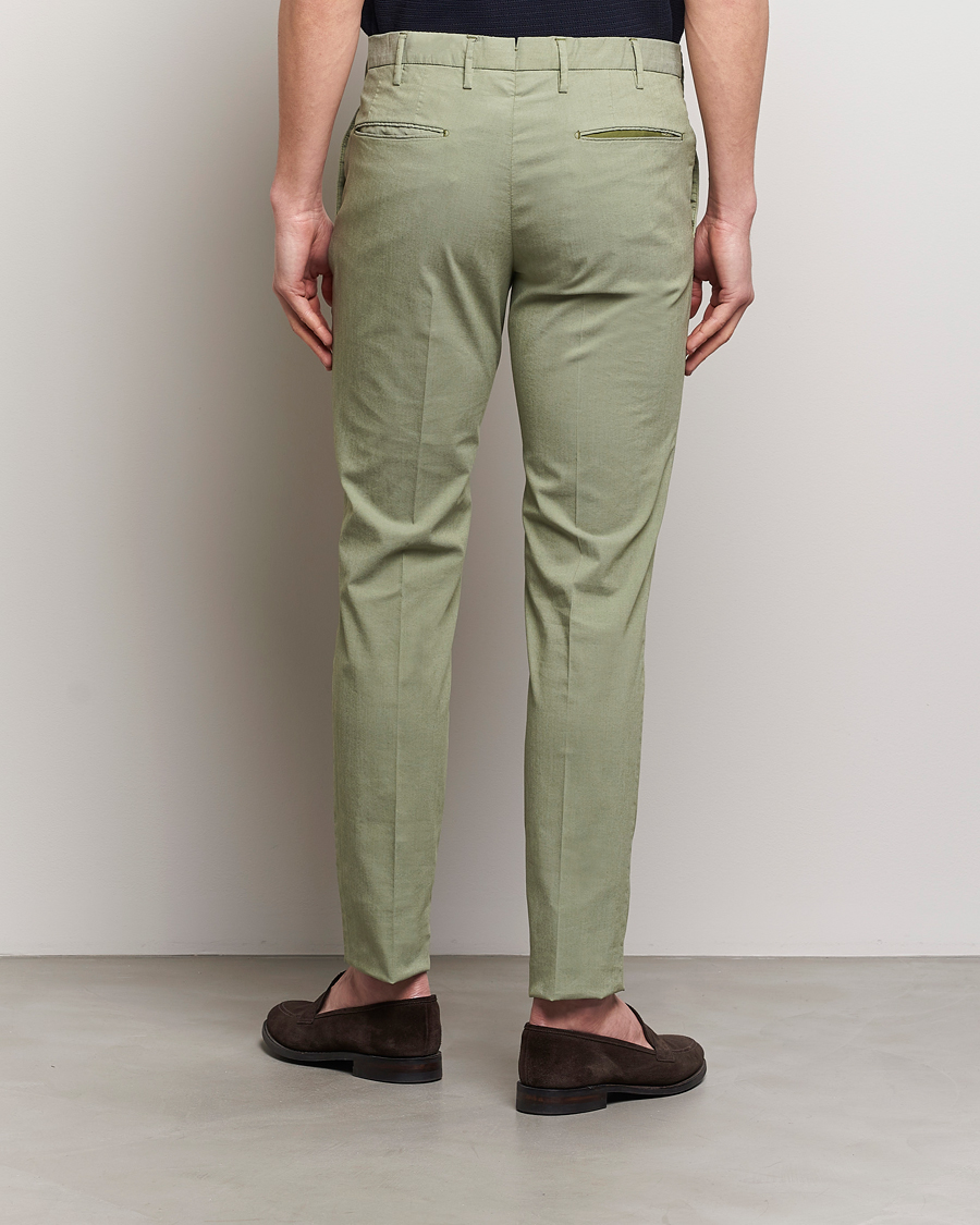Men | Trousers | Incotex | Slim Fit Washed Cotton Comfort Trousers Olive