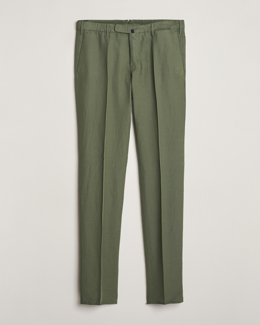 Men | Trousers | Incotex | Slim Fit Chinolino Trousers Dark Green