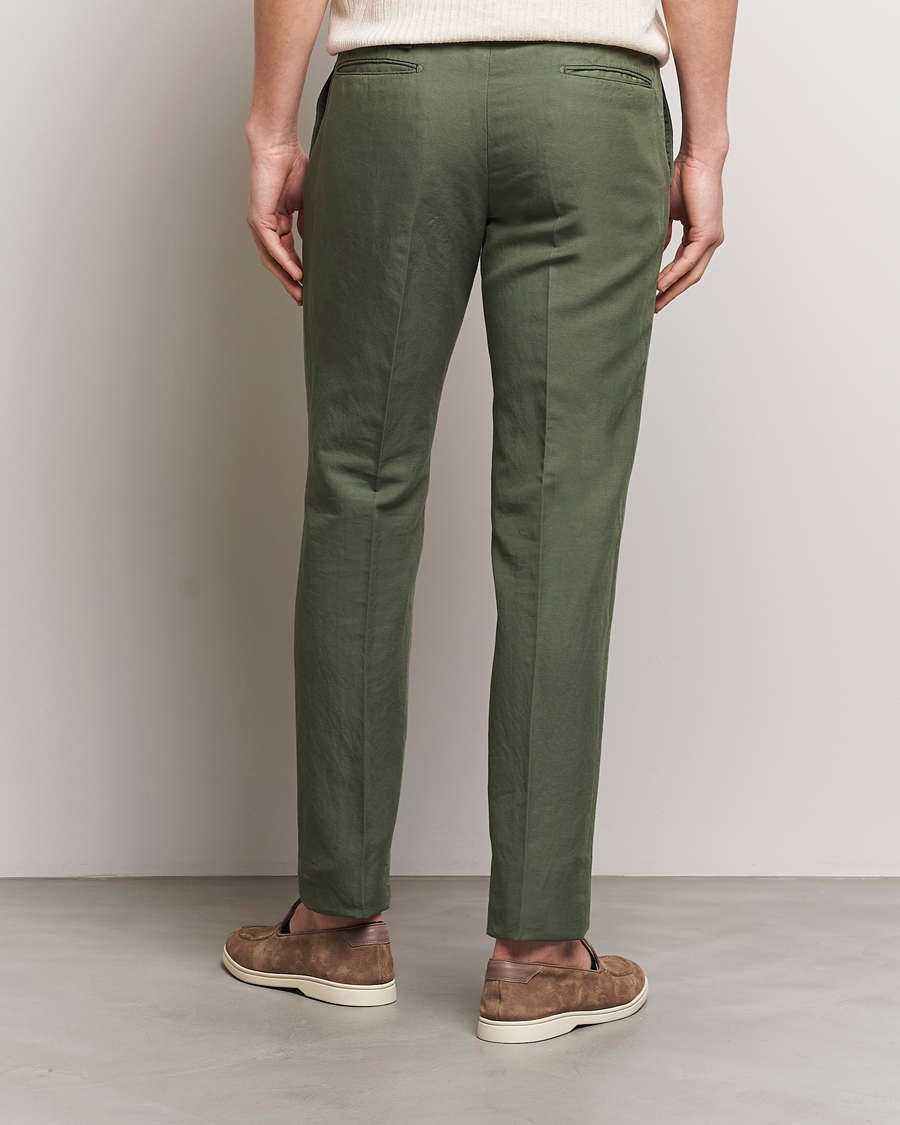 Men | Trousers | Incotex | Slim Fit Chinolino Trousers Dark Green