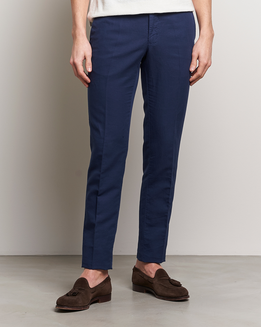 Men | Trousers | Incotex | Slim Fit Chinolino Trousers Navy