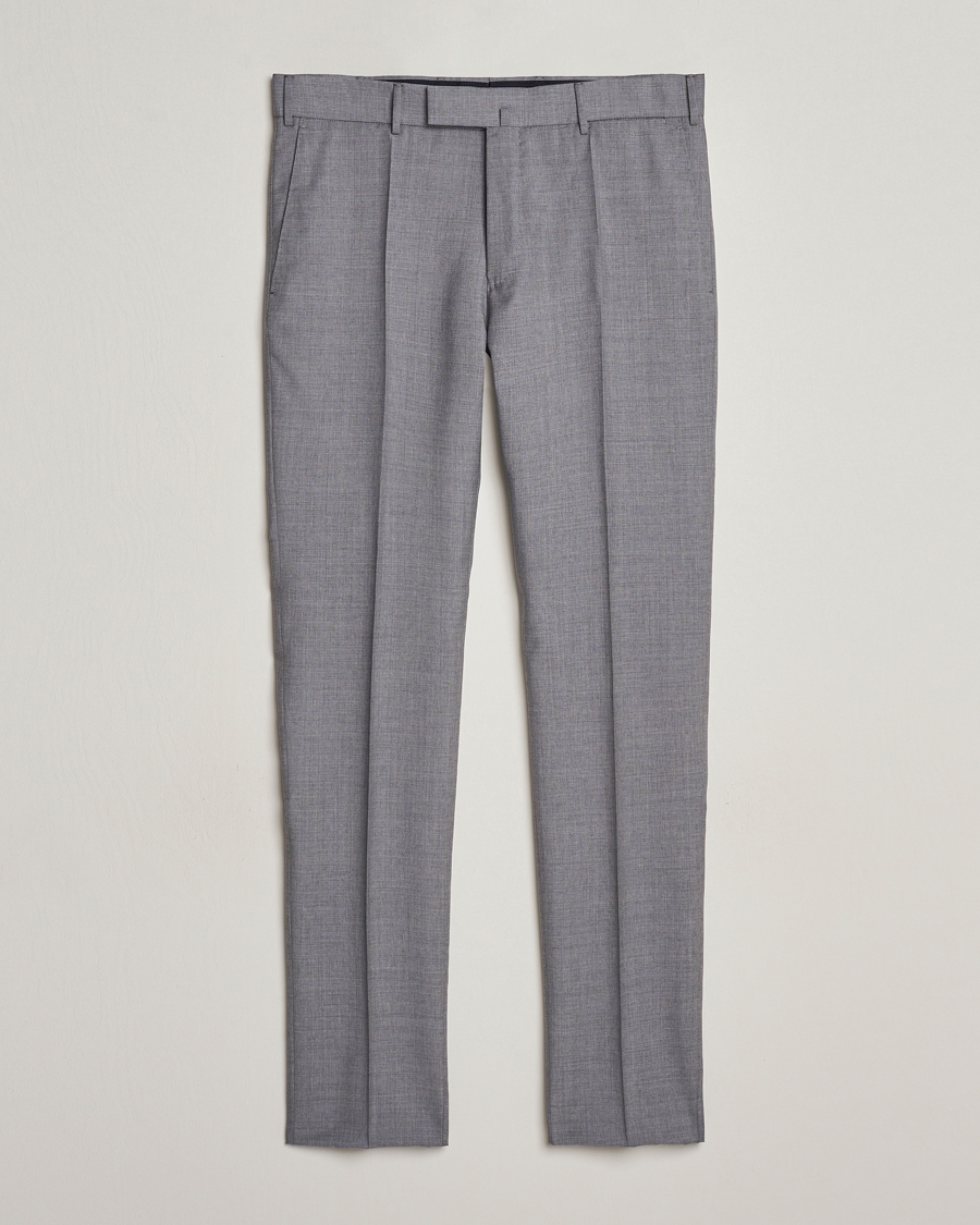 Men | Trousers | Incotex | Slim Fit Tropical Wool Trousers Light Grey
