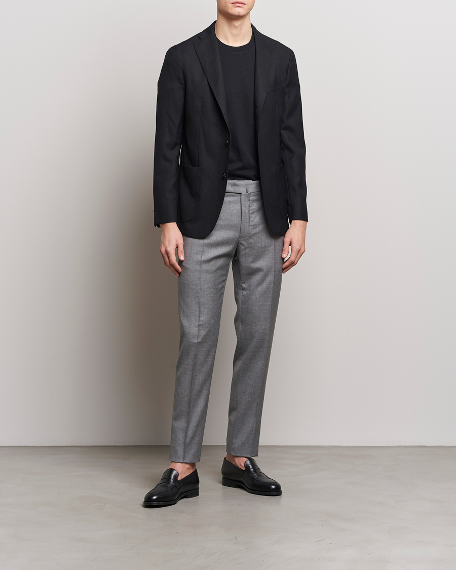 Men | Trousers | Incotex | Slim Fit Tropical Wool Trousers Light Grey