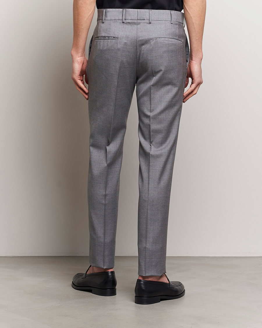 Men | Trousers | Incotex | Slim Fit Tropical Wool Trousers Light Grey