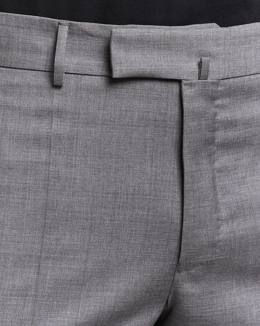 Men | Trousers | Incotex | Slim Fit Tropical Wool Trousers Light Grey