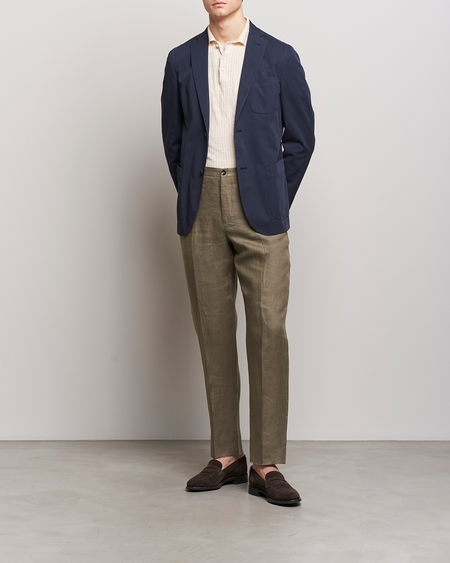 Men | Blazers | Incotex | Unconstructed Comfort Cotton Blazer Navy