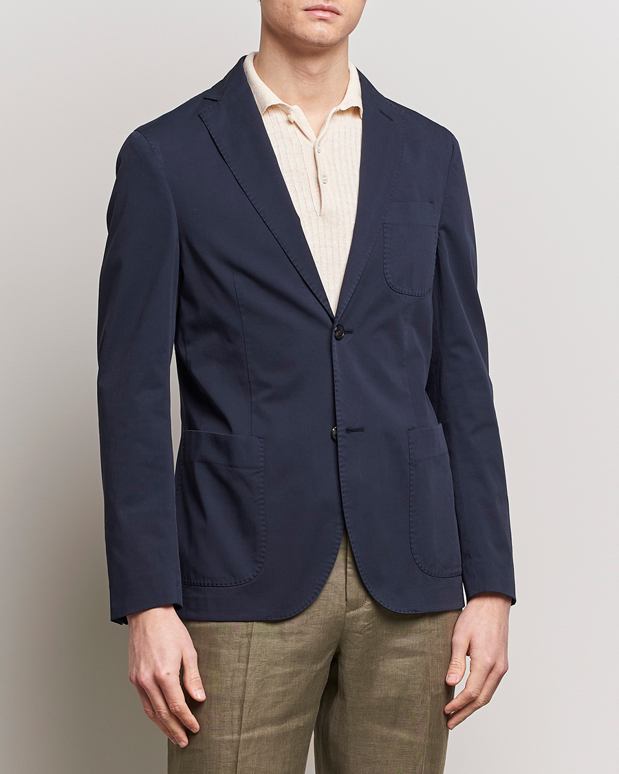 Men | Blazers | Incotex | Unconstructed Comfort Cotton Blazer Navy