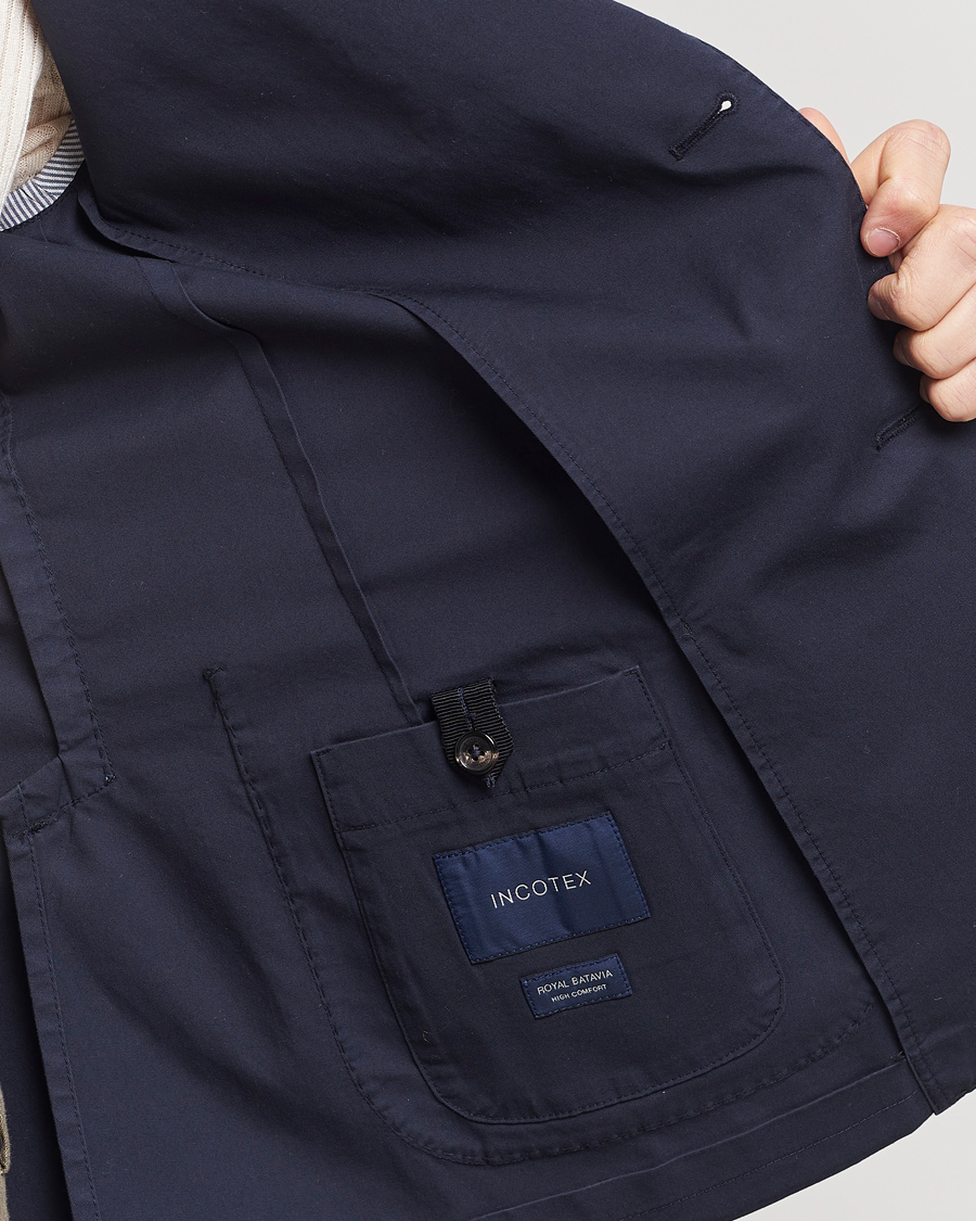 Men | Blazers | Incotex | Unconstructed Comfort Cotton Blazer Navy