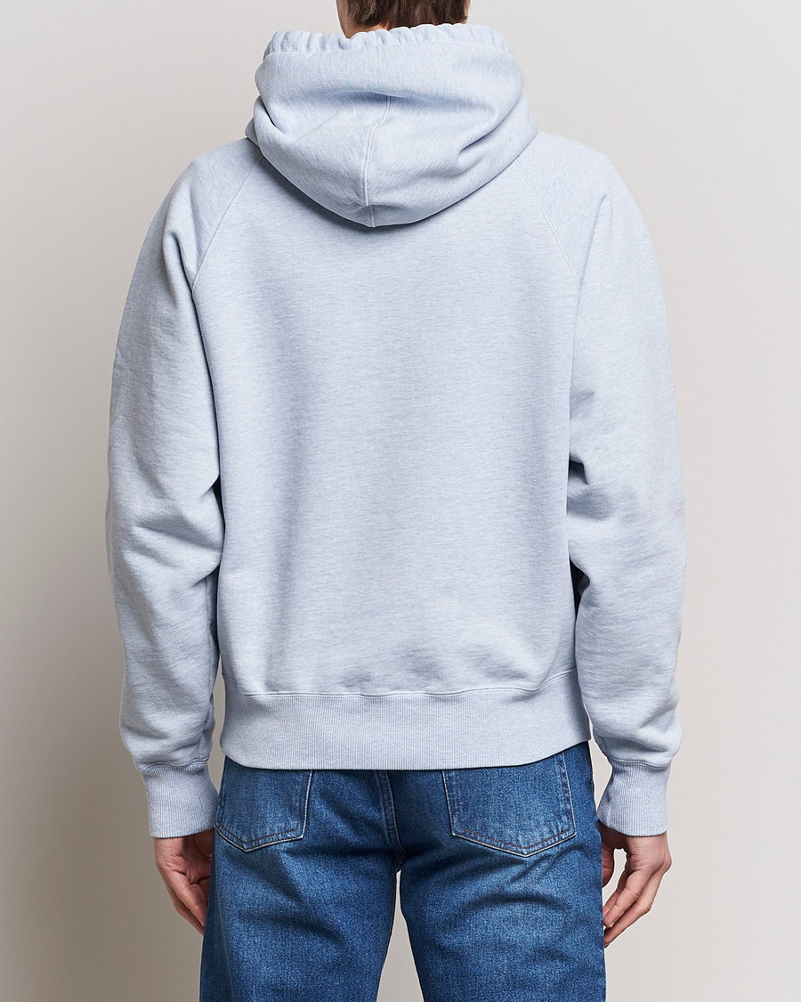 Men | Sweaters & Knitwear | AMI | Heart Logo Hoodie Heather Blue