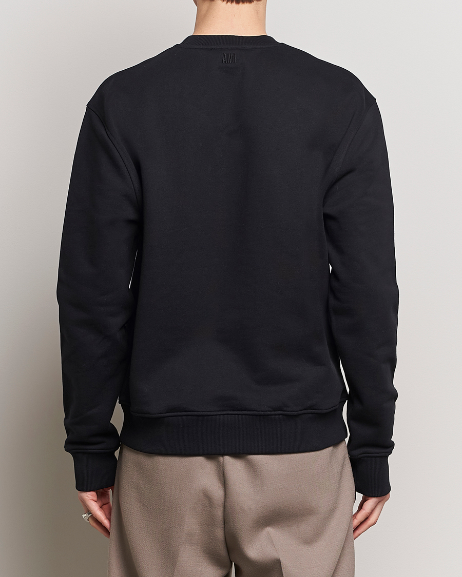 Men | Sweaters & Knitwear | AMI | Tonal Heart Logo Sweatshirt Black