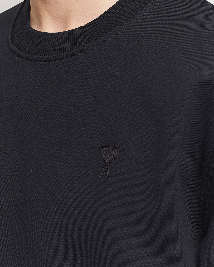 Men | Sweaters & Knitwear | AMI | Tonal Heart Logo Sweatshirt Black