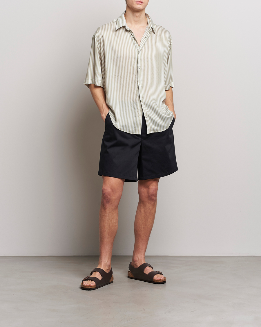 Men | Shirts | AMI | Boxy Fit Striped Short Sleeve Shirt Chalk/Sage