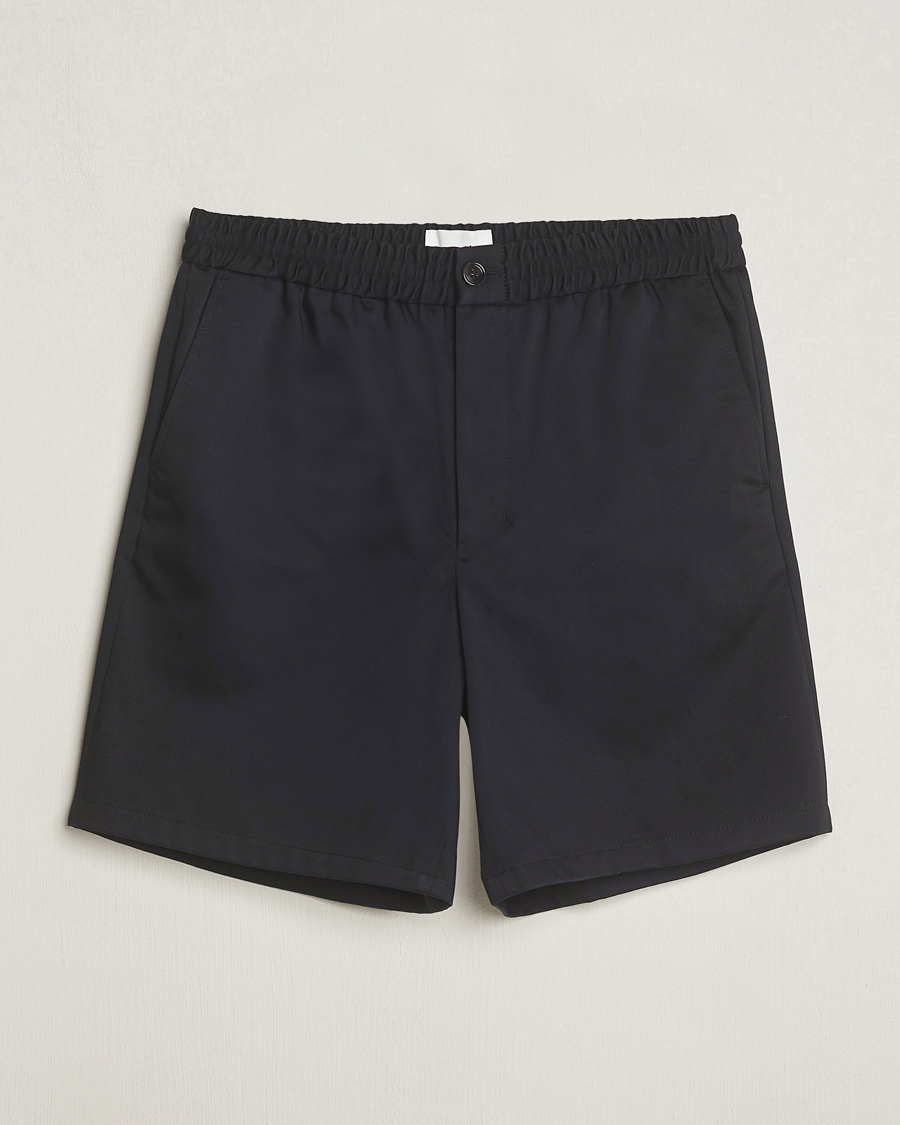 Men | Shorts | AMI | Cotton Drawstring Shorts Black