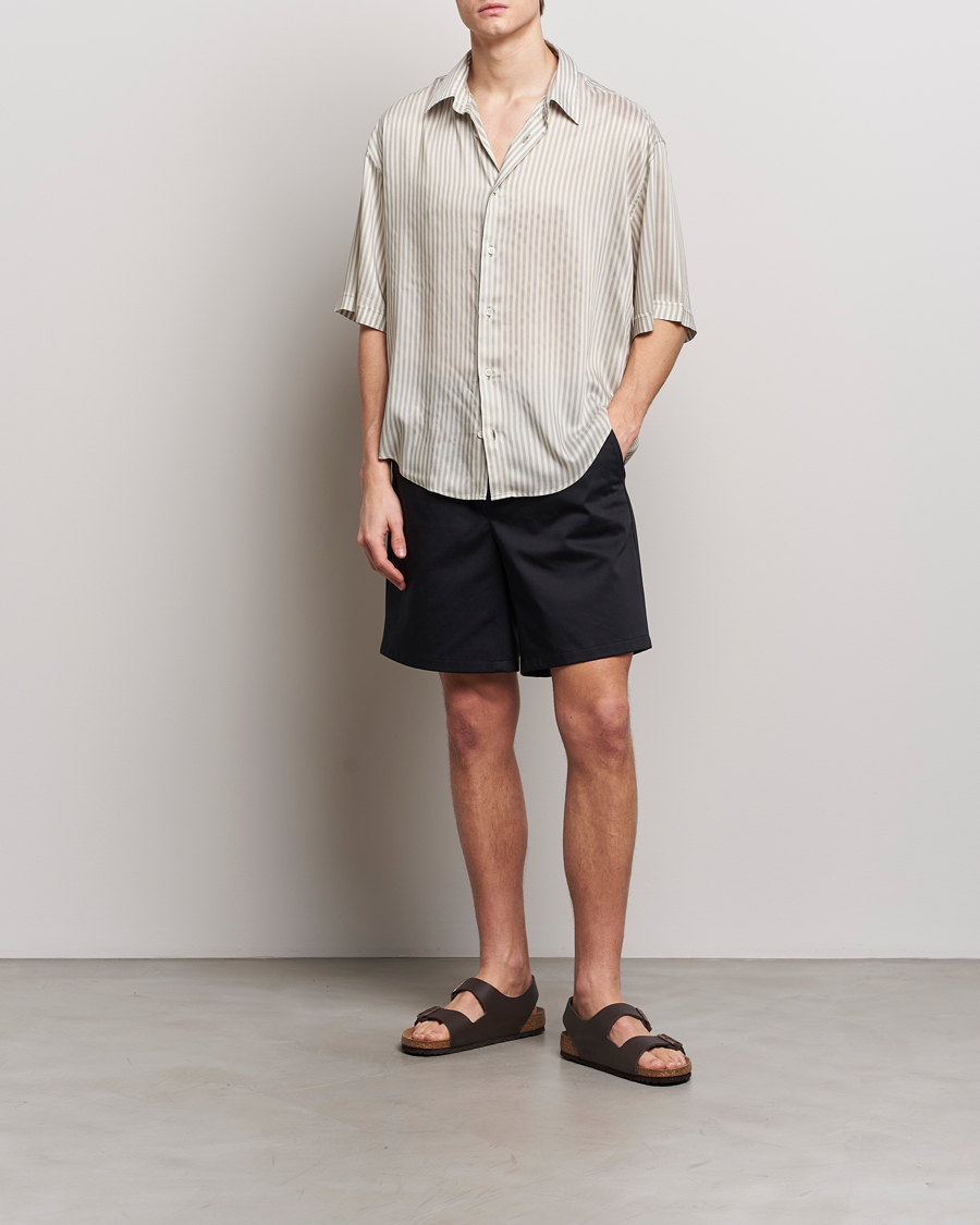 Men | Shorts | AMI | Cotton Drawstring Shorts Black