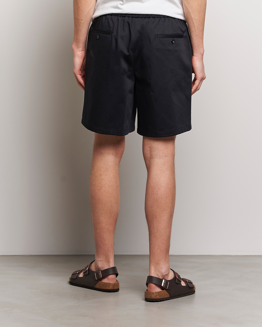 Men | Shorts | AMI | Cotton Drawstring Shorts Black