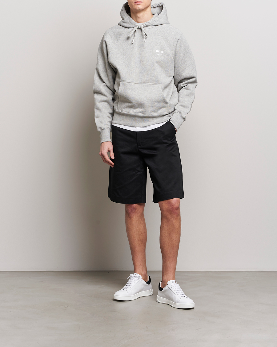 Men | Sweaters & Knitwear | AMI | Logo Hoodie Heather Grey