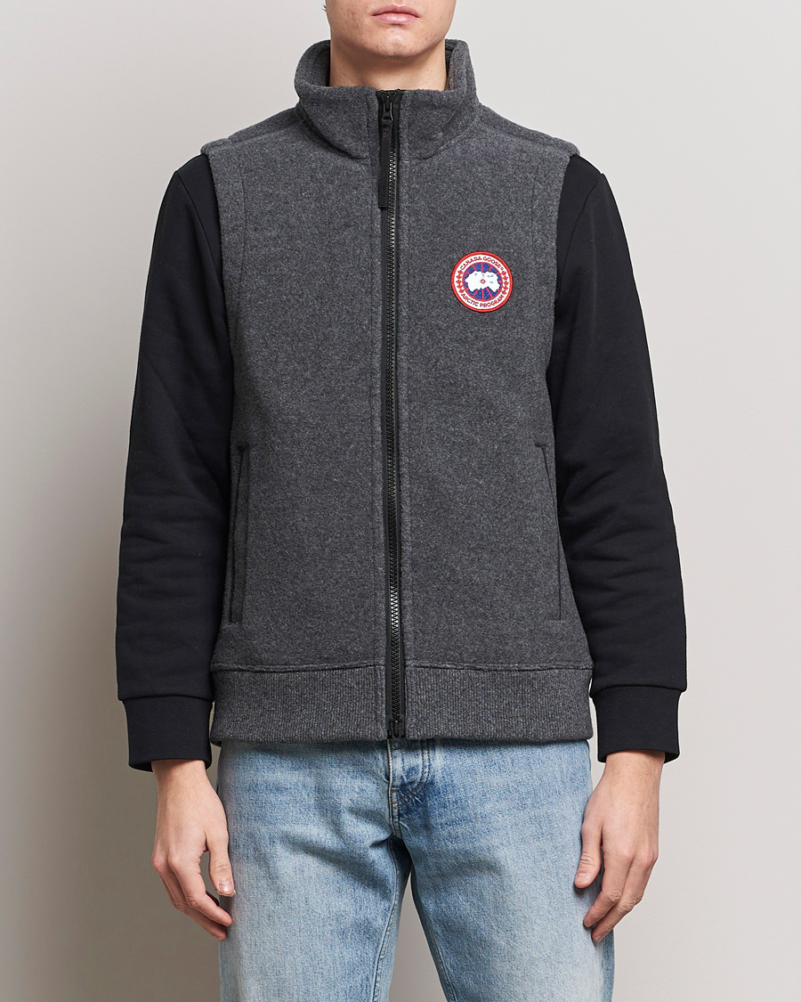 Men | Coats & Jackets | Canada Goose | Mersey Fleece Vest Quarry Grey