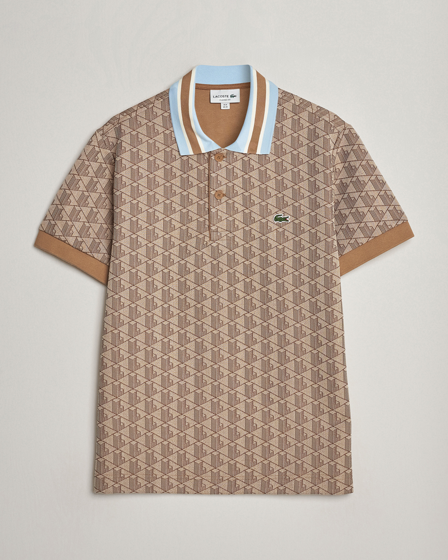 Men | Polo Shirts | Lacoste | Classic Fit Monogram Polo Croissant/Cookie