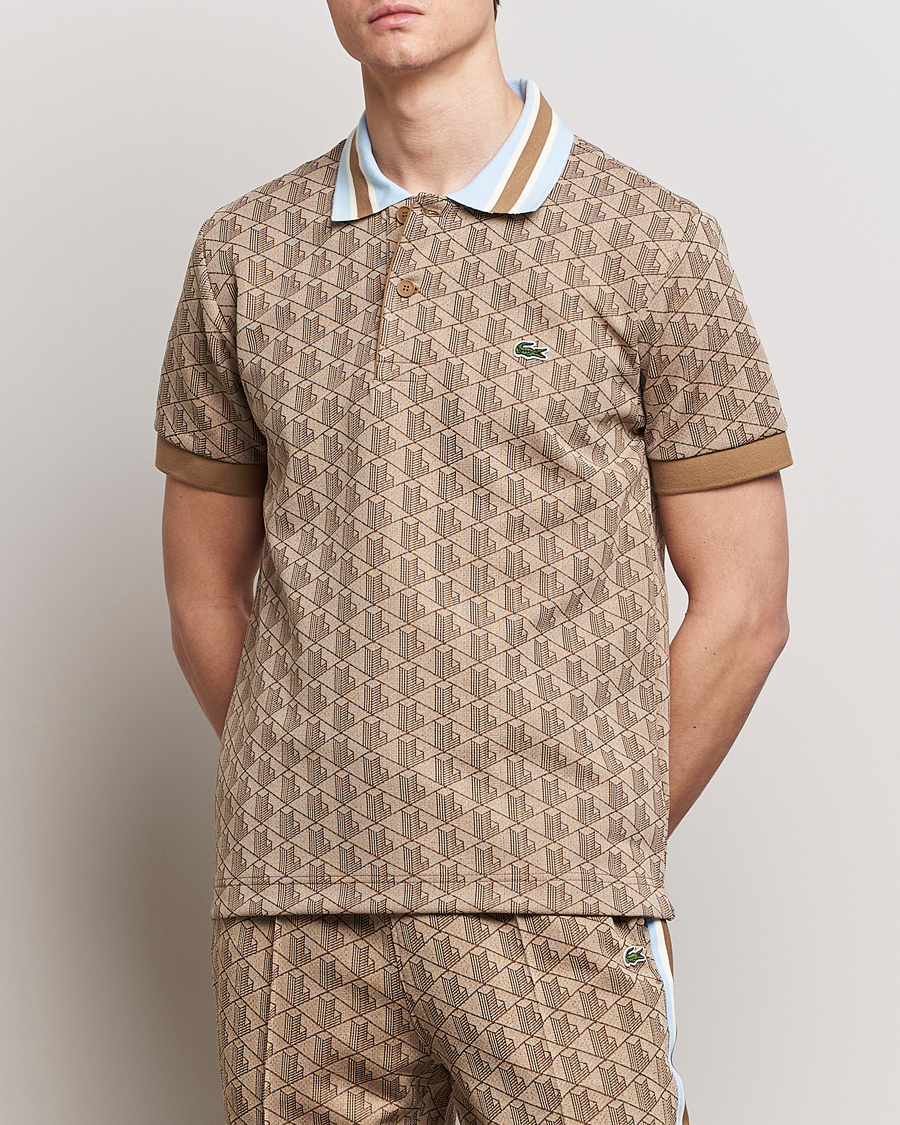 Men | Polo Shirts | Lacoste | Classic Fit Monogram Polo Croissant/Cookie
