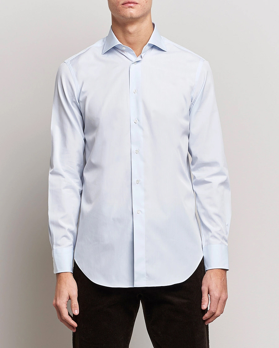 Men | Shirts | Kamakura Shirts | Slim Fit Broadcloth Dress Shirt Light Blue