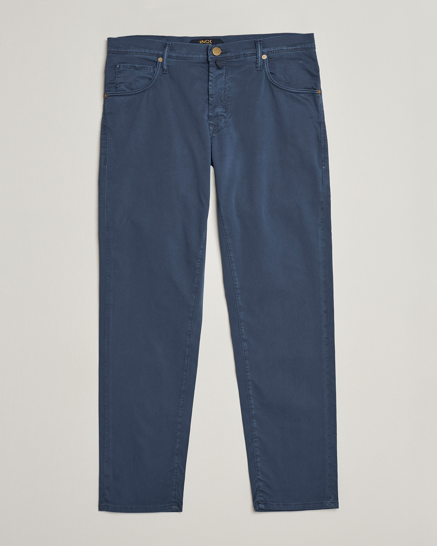 Men | Trousers | Incotex | 5-Pocket Cotton/Stretch Pants Navy
