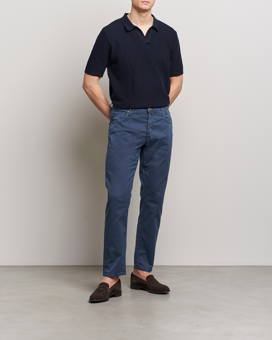 Men | Trousers | Incotex | 5-Pocket Cotton/Stretch Pants Navy