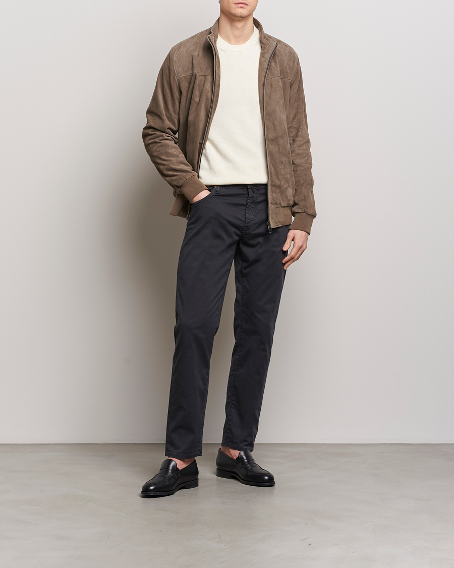 Men | Trousers | Incotex | 5-Pocket Cotton/Stretch Pants Black