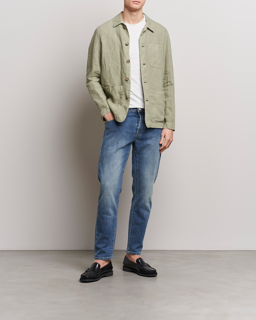Men | Jeans | Incotex | 5-Pocket Stretch Denim Medium Blue