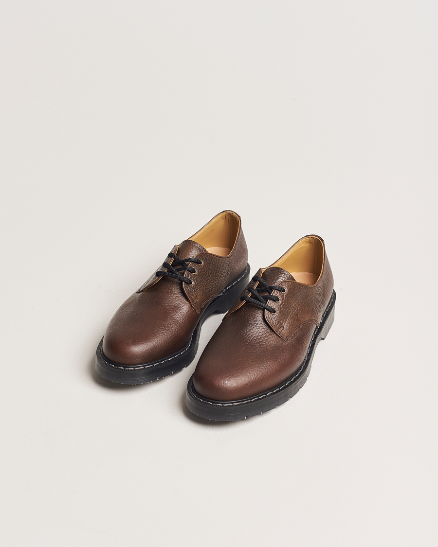 Men | Derby Shoes | Solovair | 3 Eye Gibson Shoe Brown Grain