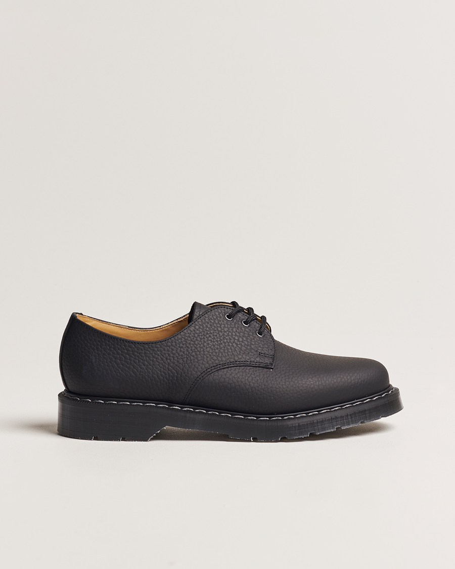 Men | Derby Shoes | Solovair | 3 Eye Gibson Shoe Black Grain