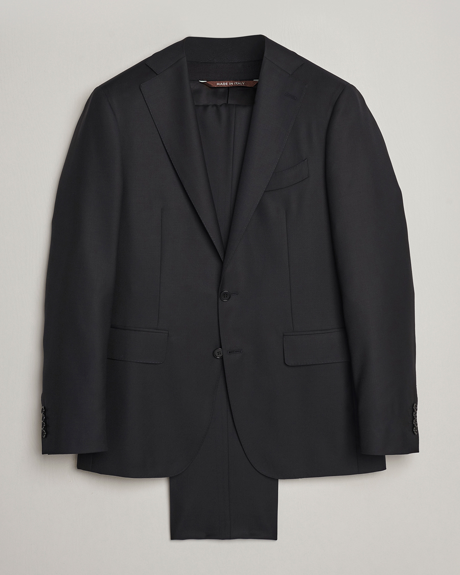 Men | Suits | Canali | Capri Super 130s Wool Suit Black