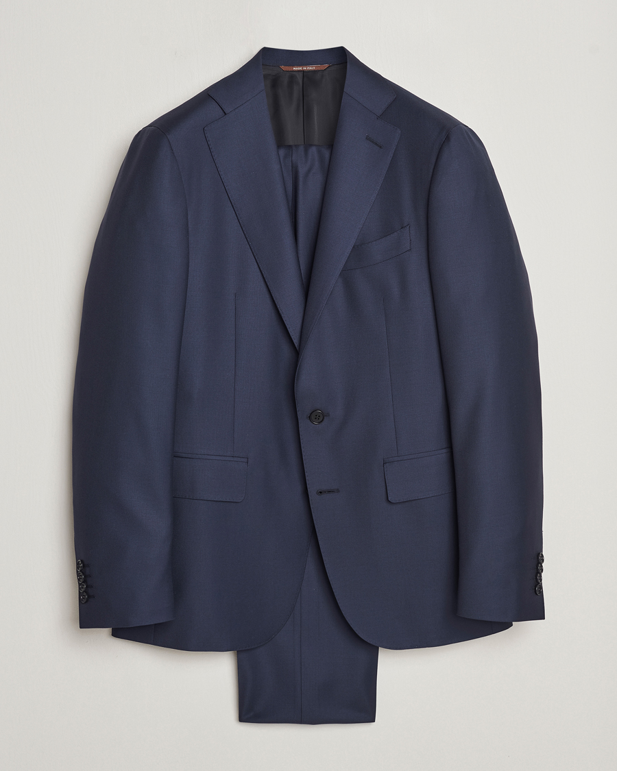 Men | Suits | Canali | Capri Super 130s Wool Suit Navy