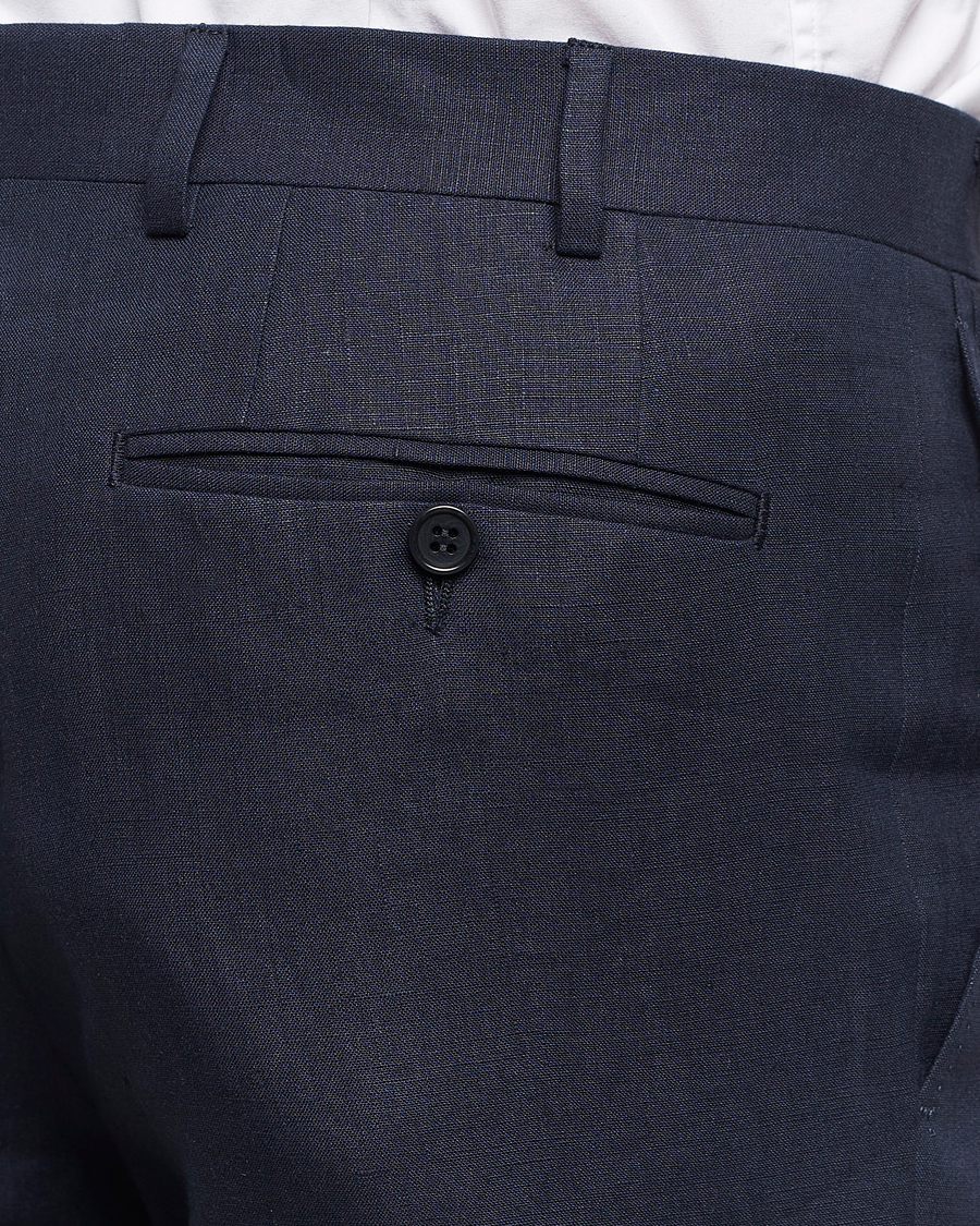 Men | Suits | Canali | Capri Linen Suit Navy
