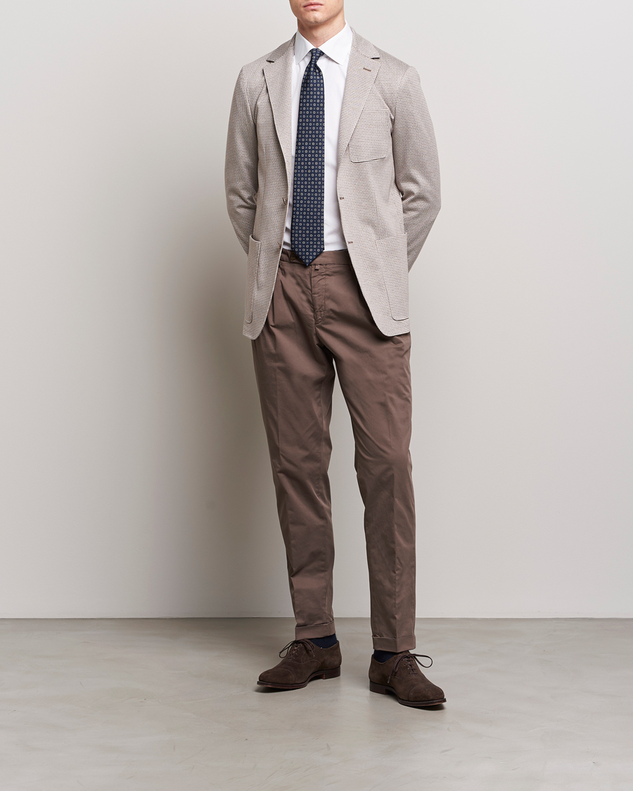 Men | Blazers | Canali | Micro Check Jersey Blazer Light Beige